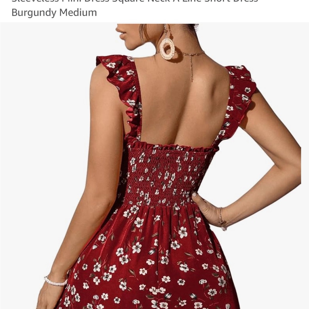 Red Mini Flutter Dress - Picture 3 of 6